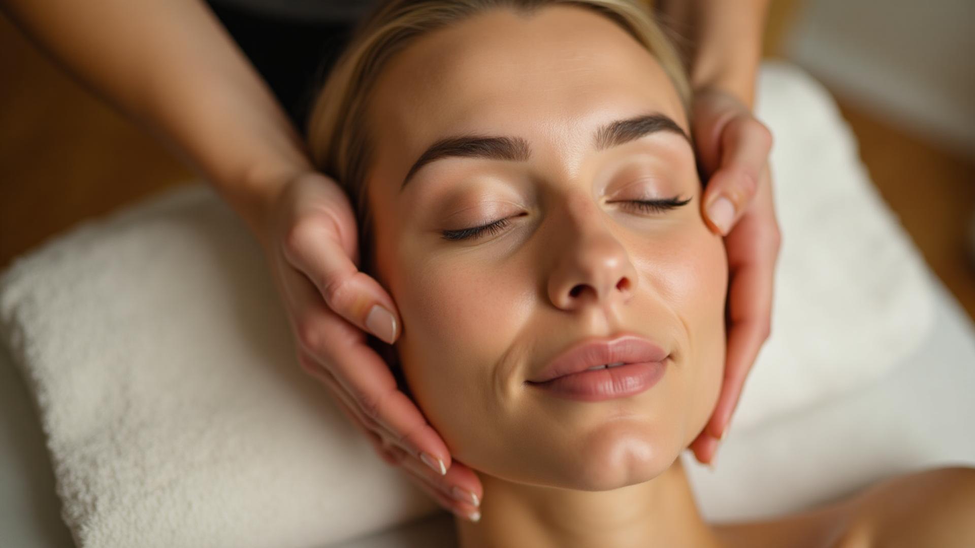 Жінка отримує професійний масаж обличчя для природного сяйва шкіри